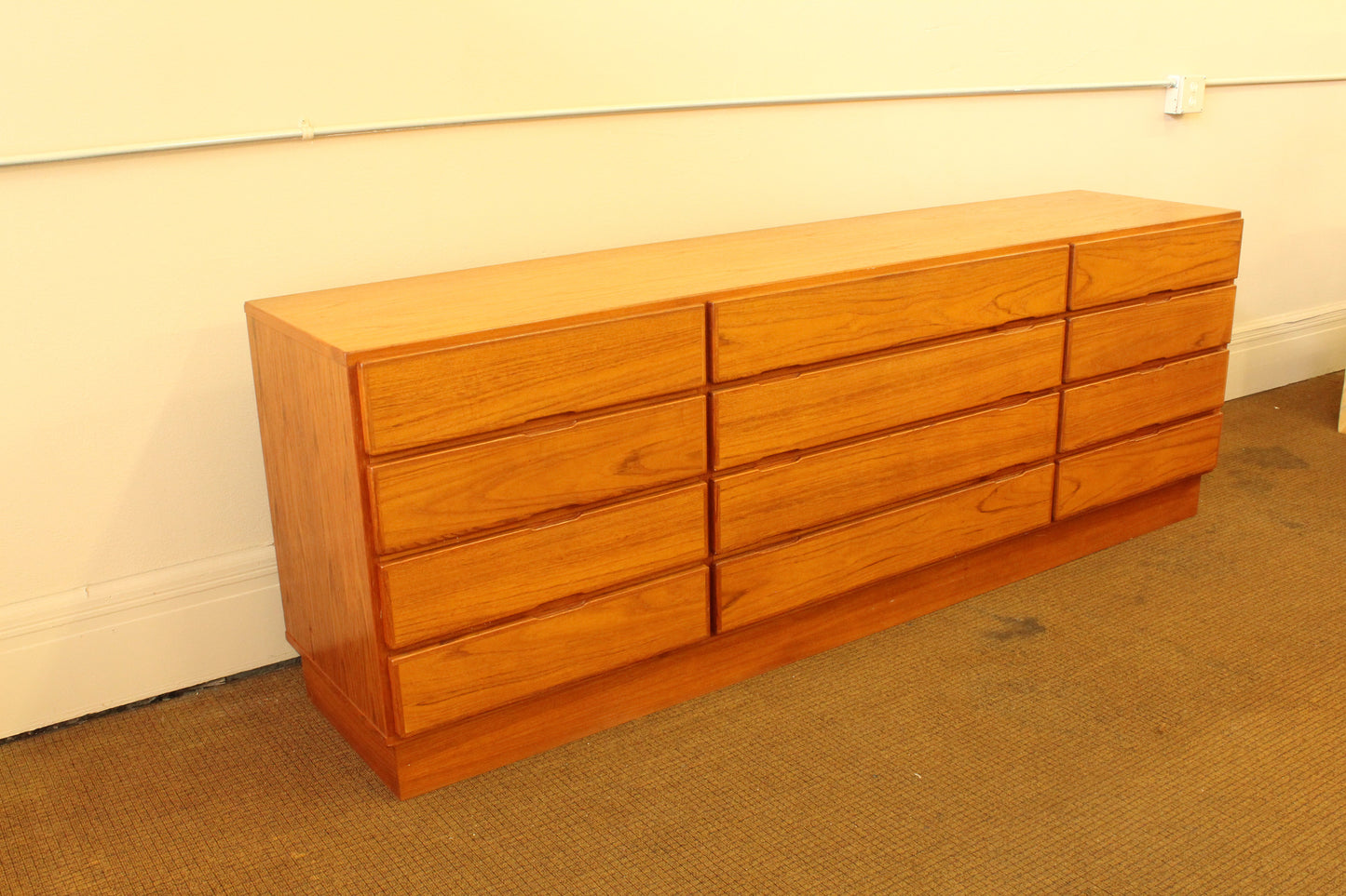 Mid-Century Danish Teak Twelve-Drawer Dresser