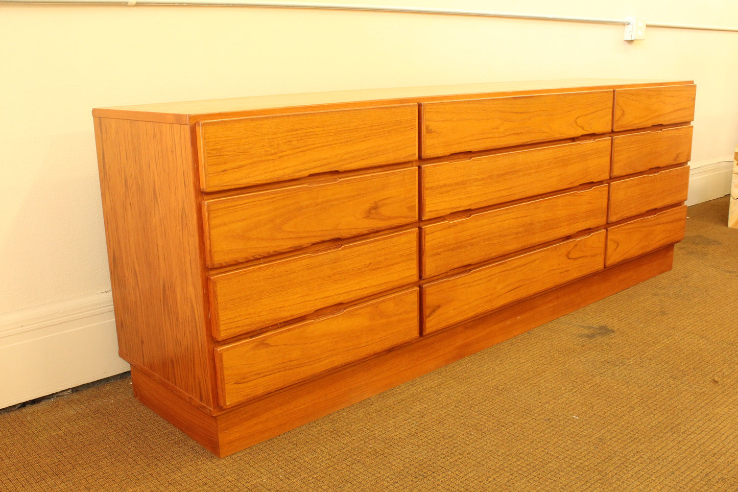 Mid-Century Danish Teak Twelve-Drawer Dresser