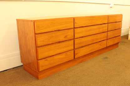 Mid-Century Danish Teak Twelve-Drawer Dresser