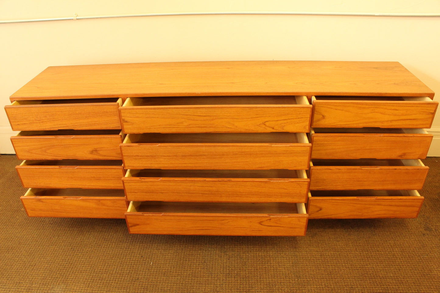 Mid-Century Danish Teak Twelve-Drawer Dresser