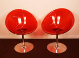 Kartell Opaque Red Chairs - A Pair