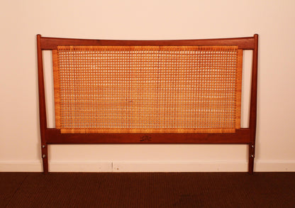 John Stuart Danish Teak & Cane Full Headboard