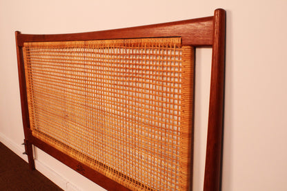 John Stuart Danish Teak & Cane Full Headboard