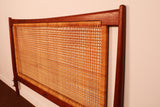 John Stuart Danish Teak & Cane Full Headboard