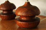 Danish Modern Sculptural Turned Rosewood Table Lamps- A Pair