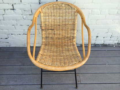 Wicker Armchair by Arthur Umanoff