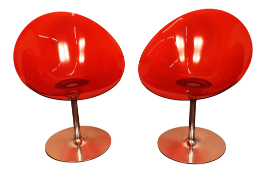 Kartell Opaque Red Chairs - A Pair