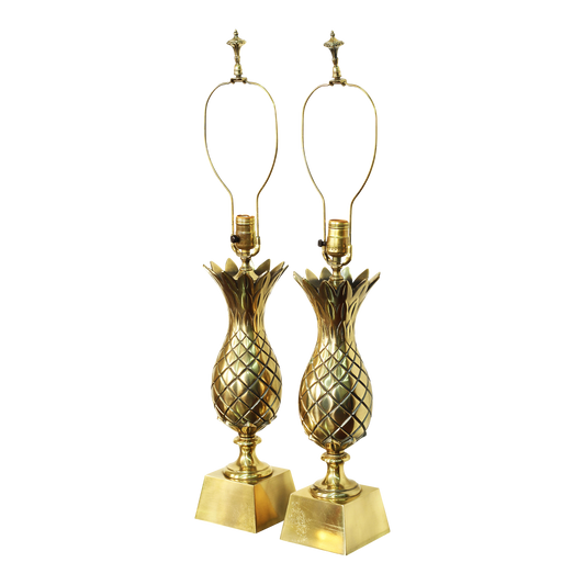 Brass Pineapple Lamps by Westwood Industries - a Pair