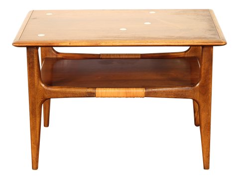 Lane Side Table with Aluminum and Starburst Inlays
