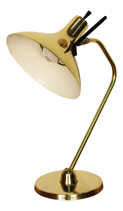 Maurizio Tempestini Lightolier Style Brass Table Lamp