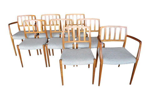 Niels Moller Danish Teak Dining Chairs - Set 8