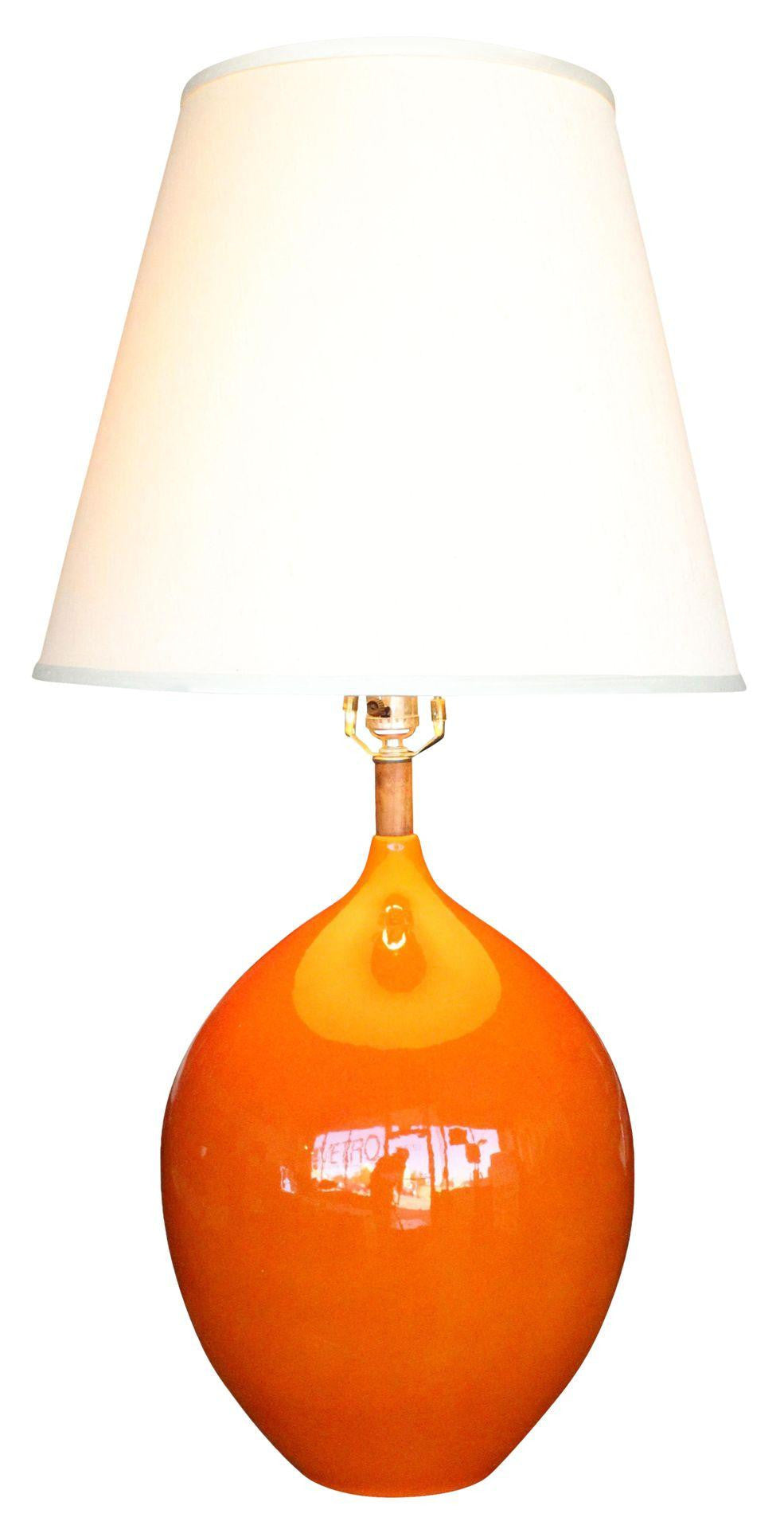 Orange Ceramic Danish Modern Lamp