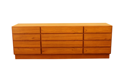 Mid-Century Danish Teak Twelve-Drawer Dresser