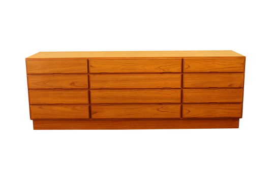 Mid-Century Danish Teak Twelve-Drawer Dresser