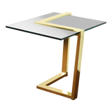 Vintage Brass Cantilever Side Table by DIA
