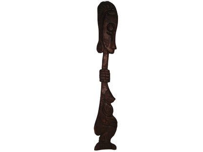 Pair Huge Witco Burnt Wood Figural Wall Hangings