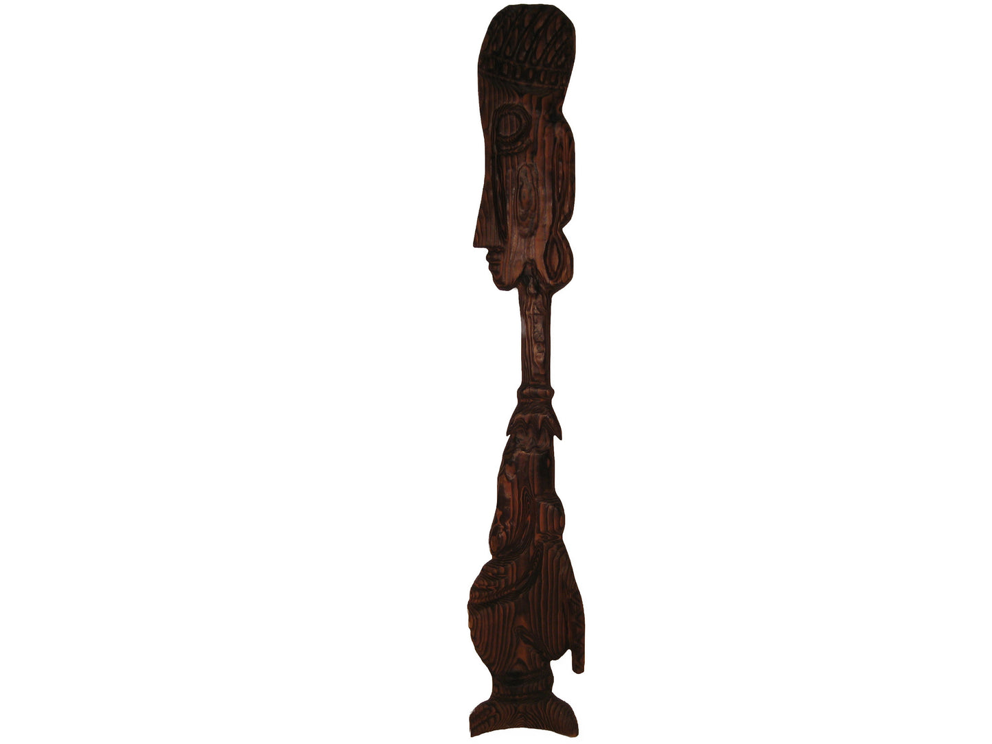 Pair Huge Witco Burnt Wood Figural Wall Hangings